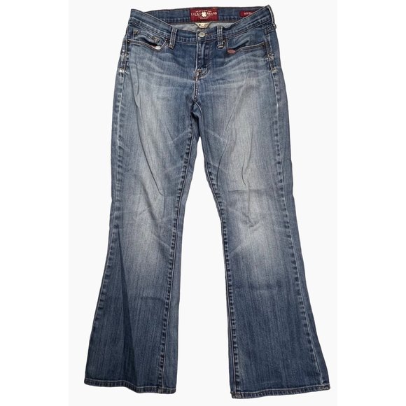 Lucky Brand Sofia Boot Low Rise Denim Jeans Size 8 Womens - Picture 1 of 16